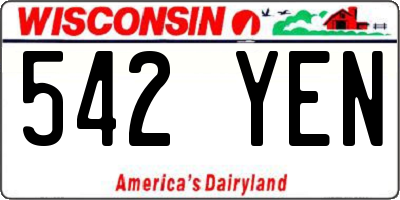 WI license plate 542YEN