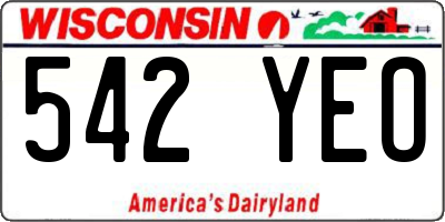 WI license plate 542YEO
