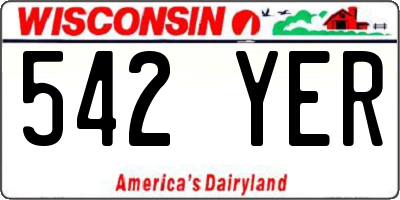 WI license plate 542YER