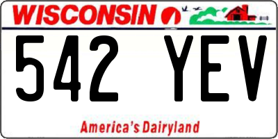 WI license plate 542YEV