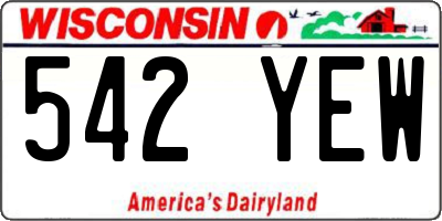 WI license plate 542YEW