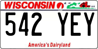 WI license plate 542YEY