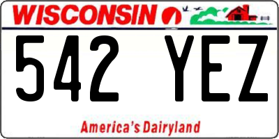 WI license plate 542YEZ
