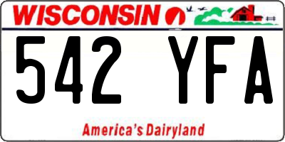 WI license plate 542YFA