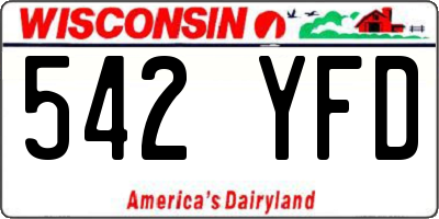 WI license plate 542YFD