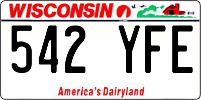 WI license plate 542YFE