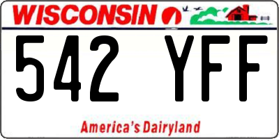 WI license plate 542YFF