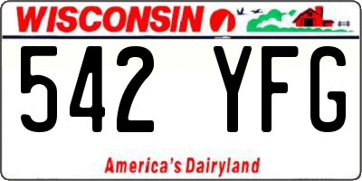 WI license plate 542YFG
