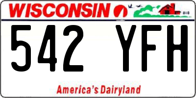 WI license plate 542YFH