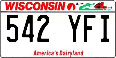 WI license plate 542YFI