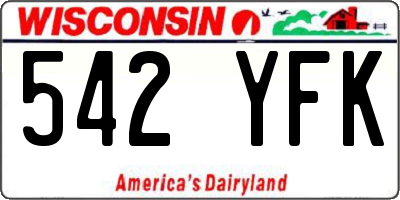 WI license plate 542YFK