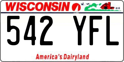 WI license plate 542YFL