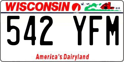 WI license plate 542YFM