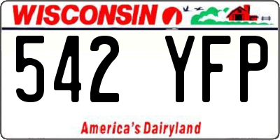 WI license plate 542YFP