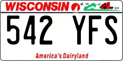 WI license plate 542YFS