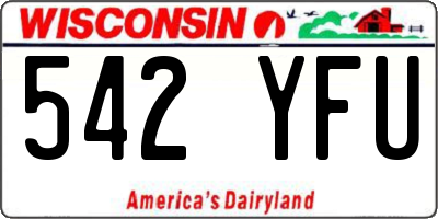 WI license plate 542YFU