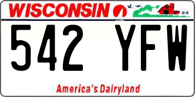 WI license plate 542YFW