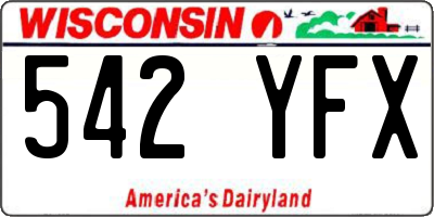 WI license plate 542YFX