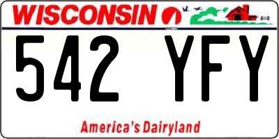 WI license plate 542YFY
