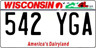WI license plate 542YGA