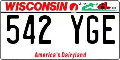 WI license plate 542YGE