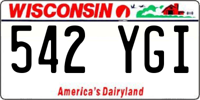 WI license plate 542YGI