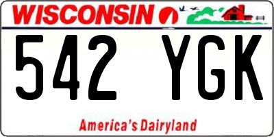 WI license plate 542YGK