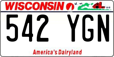 WI license plate 542YGN