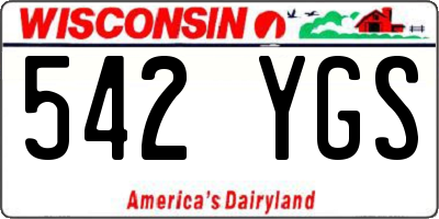 WI license plate 542YGS