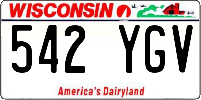 WI license plate 542YGV