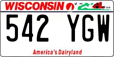 WI license plate 542YGW