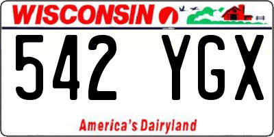 WI license plate 542YGX
