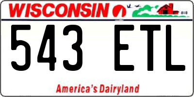 WI license plate 543ETL