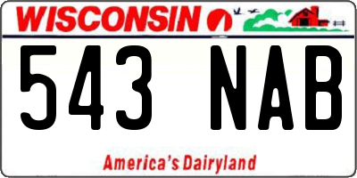 WI license plate 543NAB