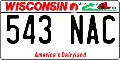 WI license plate 543NAC