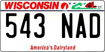 WI license plate 543NAD