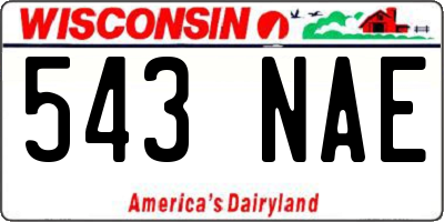 WI license plate 543NAE
