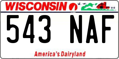 WI license plate 543NAF