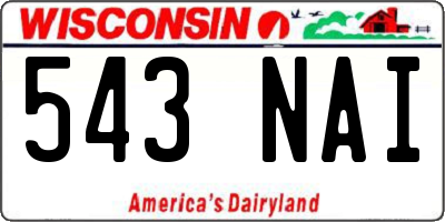 WI license plate 543NAI