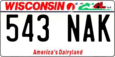 WI license plate 543NAK