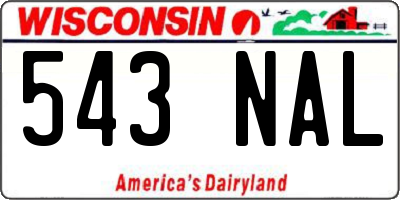 WI license plate 543NAL