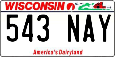 WI license plate 543NAY