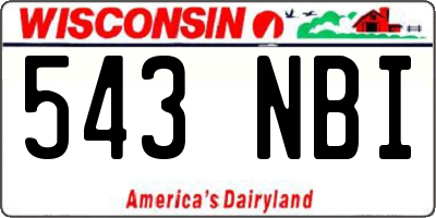 WI license plate 543NBI