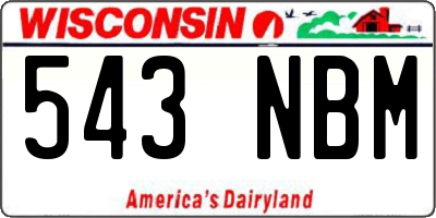WI license plate 543NBM