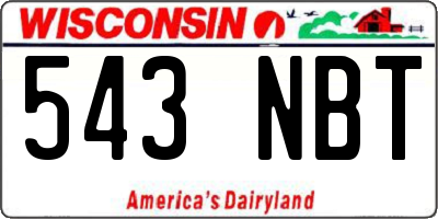 WI license plate 543NBT