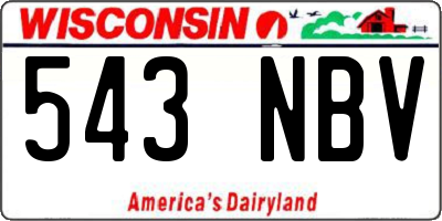 WI license plate 543NBV
