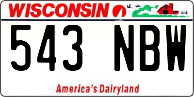 WI license plate 543NBW