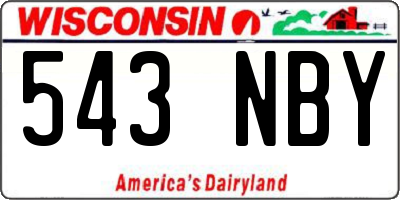 WI license plate 543NBY