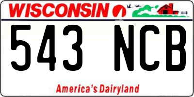WI license plate 543NCB
