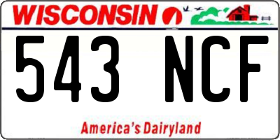 WI license plate 543NCF